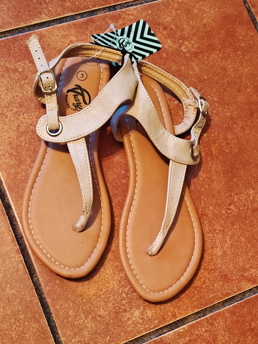 Neutral Beige T-Strap  Sandals - Women